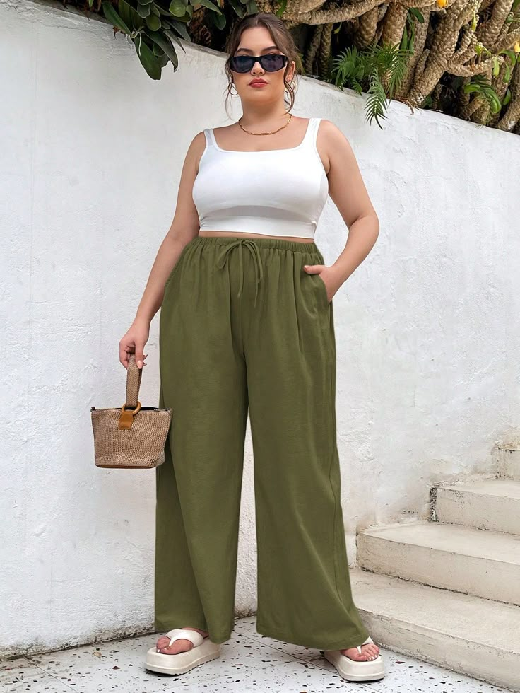 Linen Wide-Leg Pants