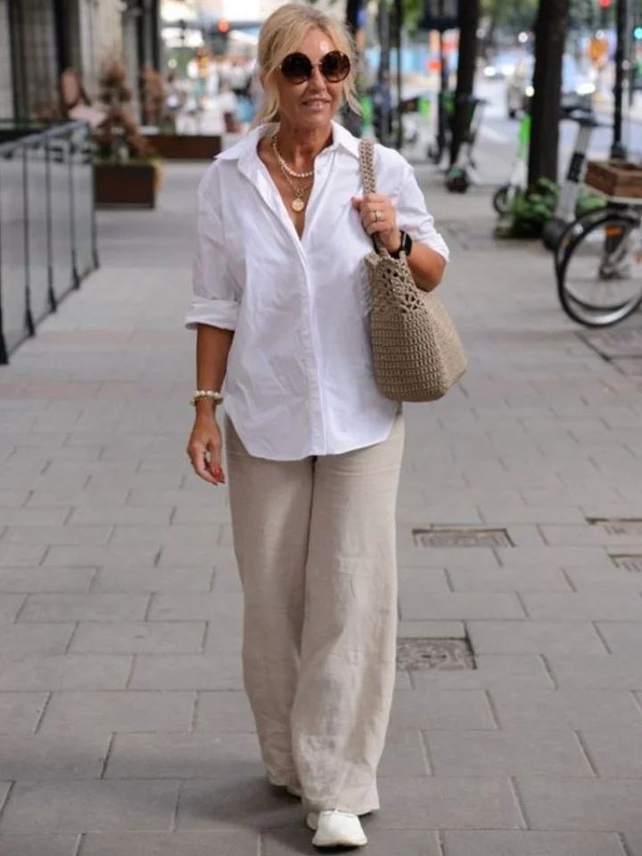 Linen Wide-Leg Pants